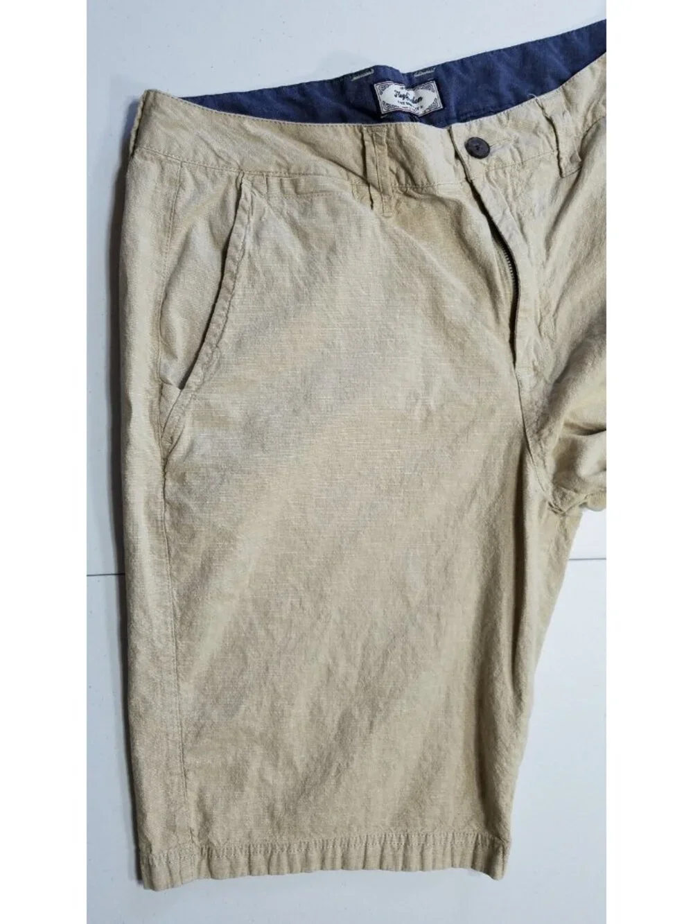 Flag & Anthem Flat Front Stretch Khaki Chino Casual Dress Shorts Men's Size 33